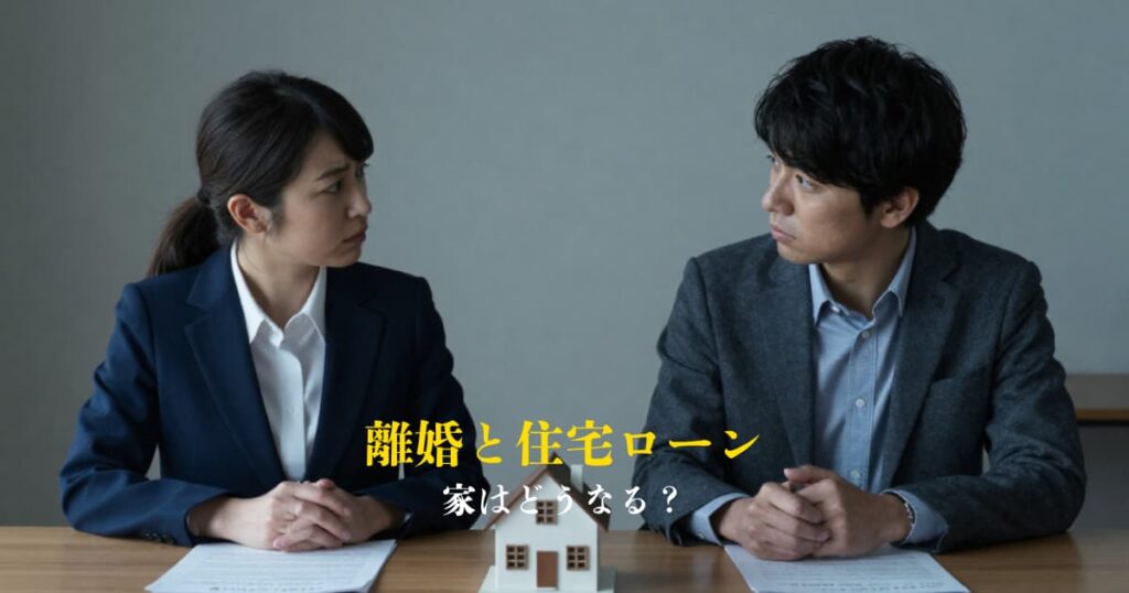 住宅ローンが残る家の離婚時の財産分与や名義変更について話し合う夫婦のアイキャッチ画像